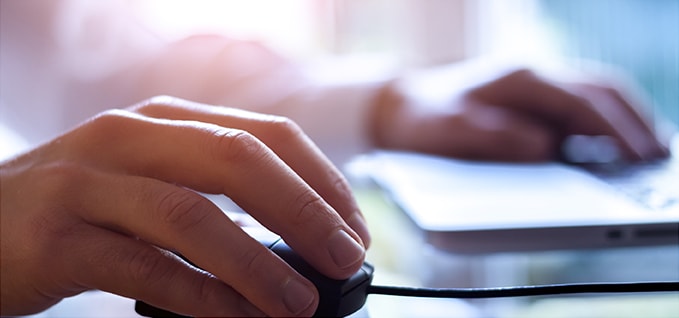Man using a computer mouse