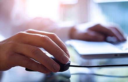 Man using a computer mouse