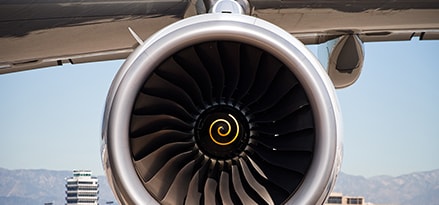 Commercial Airplane engine at airport