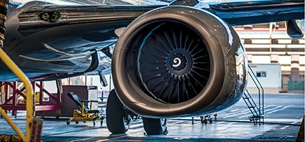 Left wing and engine of an aircraft