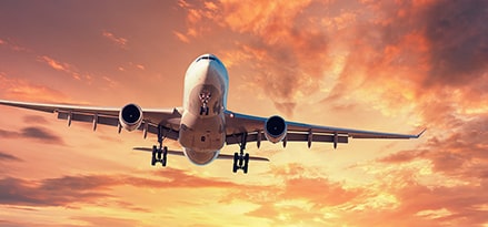 airplane flying through sky