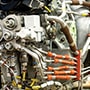 Inside view of an aircraft gas turbine engine