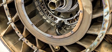 Disassembled jet engine