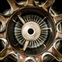 Front inside view of aircraft engine
