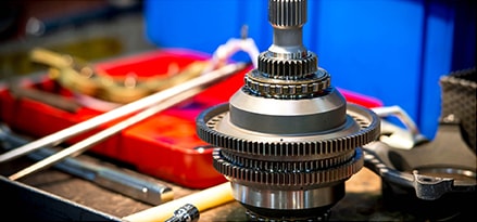 Aircraft engine part being repaired