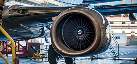 Left wing and engine of an aircraft