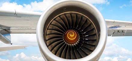 Airplane engine closeup