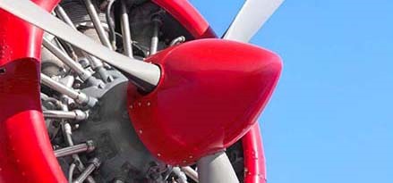 Pistone airplane propeller close up 