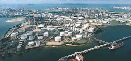 Aerial shot of Singapore plant