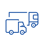 Icon of a medium and large box truck side-by-side.