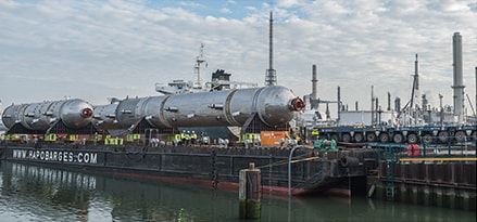 Hydrocracker reactors at port