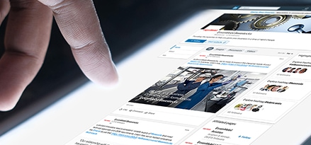 Image of the ExxonMobil basestocks LinkedIn page on a tablet