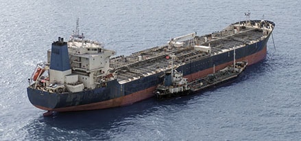 Bunker Delivery two ships aerial shot
