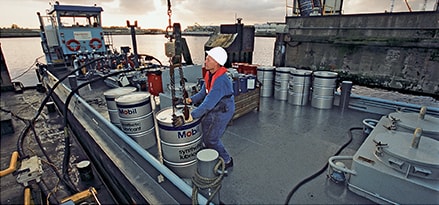 Marine lubricant on the ship deck