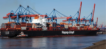 Bunkering ship in the port