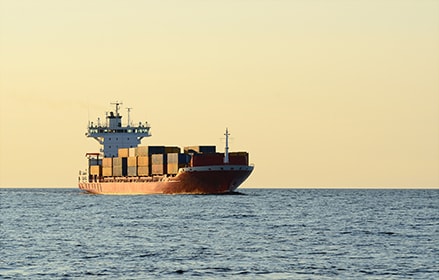 Frieght ship on open water