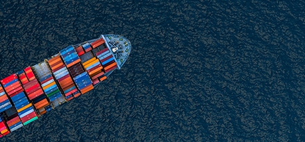 top of cargo carrier ship