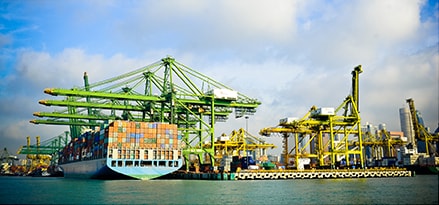 Cargo shipping port during the day