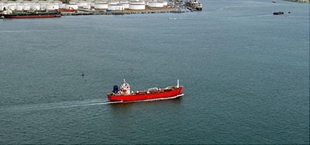 Chulan tanker ship viewed from a distance