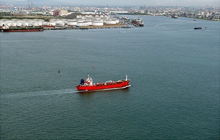Chulan tanker ship viewed from a distance