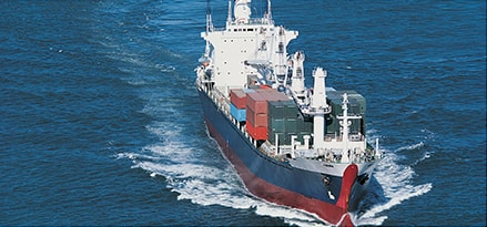 Aerial view of ship in water