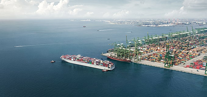 Container Ship docked at port Container Ship docked at port