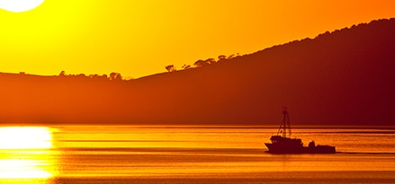 vessel sunset