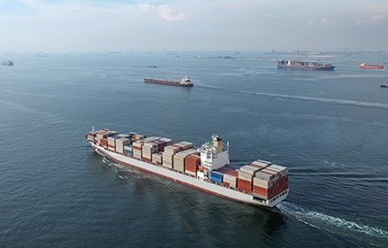 Cargo vessel at sea