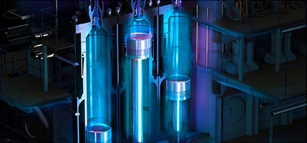 Marine engine in the dark