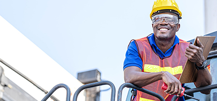 man working in a container yard