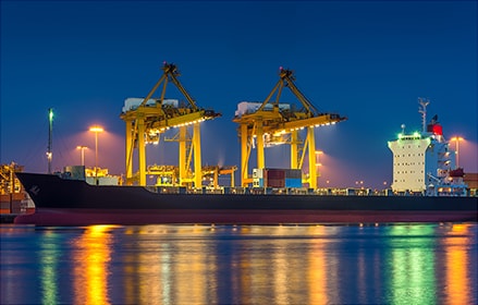 port with crane