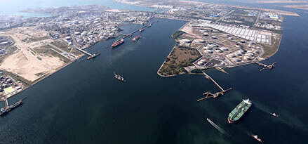 Singapore refinery aerial view