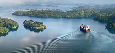 A ship in Panama Canal