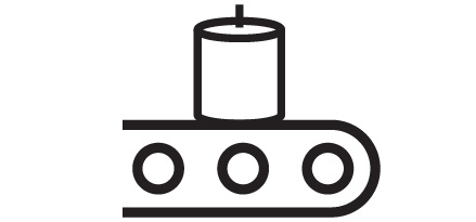 Candle on a conveyor belt