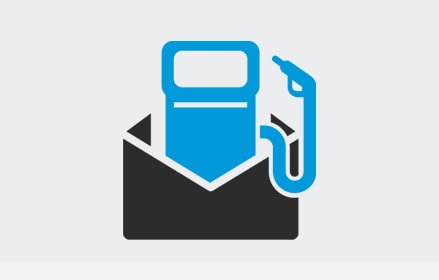 Fuel pump in mail envelope icon